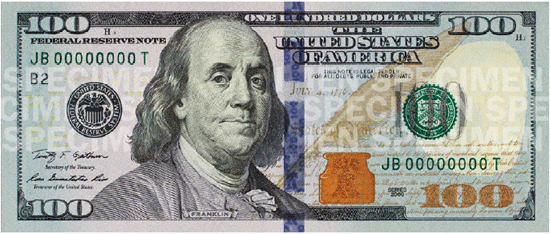 Picture of the New 100 Dollar Bill Picture of the New 100 Dollar Bill