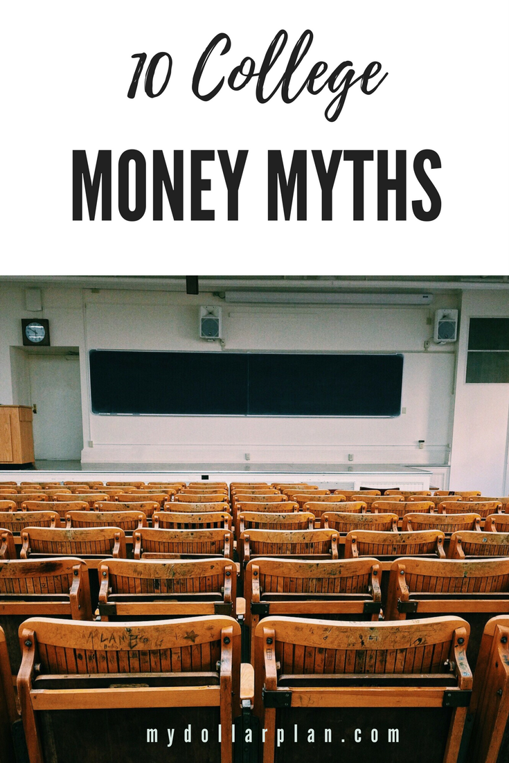 Money myths to avoid in college. Help your college student to become a financially smart college student.